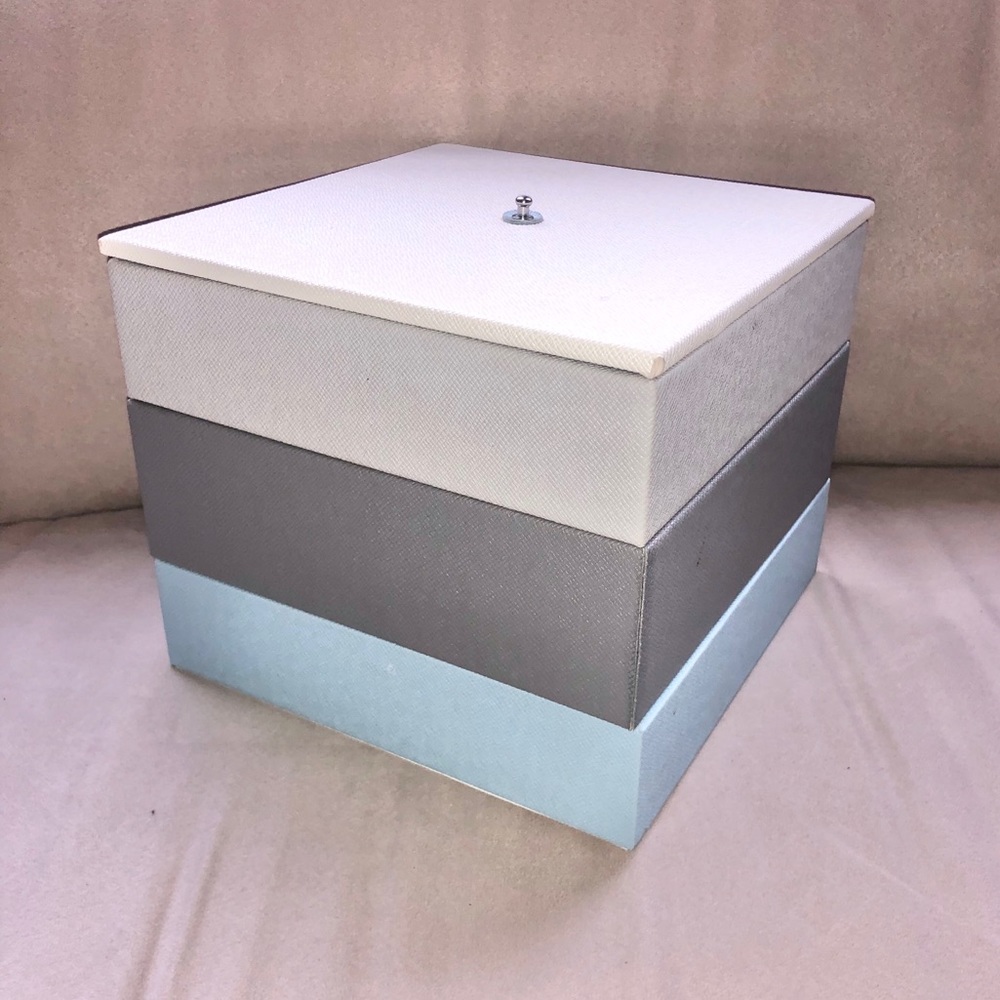 Triple Stacked Leather Jewelry Box Organizer